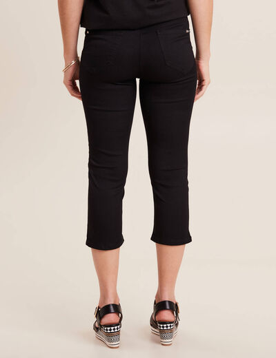 Pantacourt droit taille standard noir femme