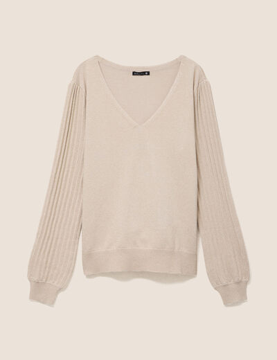 Pull manches longues couleur or femme