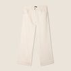Pantalon large 7/8&egrave;me ivoire femme