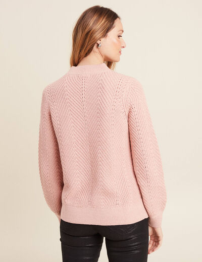 Pull manches longues vieux rose femme