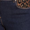 Pantalon ajust&eacute; taille bascul&eacute;e denim brut femme