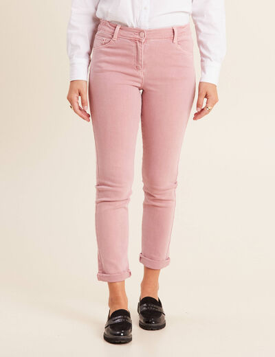Jean ajusté 7/8ème 5 poches mauve femme