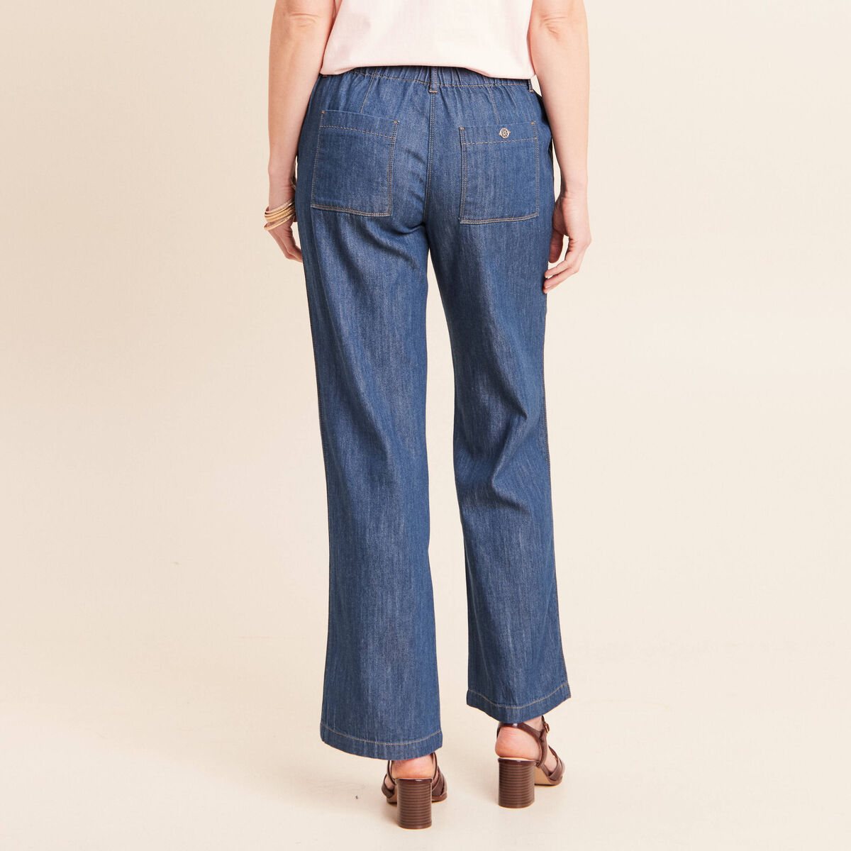 Jean large et fluide denim stone femme