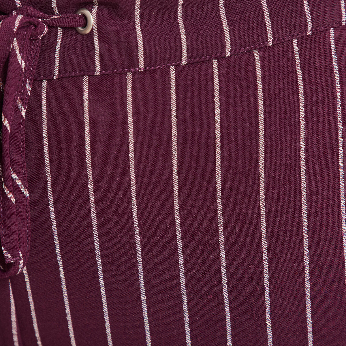 Pantalon large 7/8ème taille haute bordeaux femme