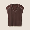 T-shirt manches courtes marron femme