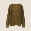 Gilet manches longues vert olive femme