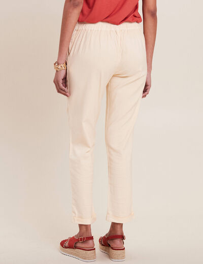 Pantalon carotte 7/8ème ivoire femme