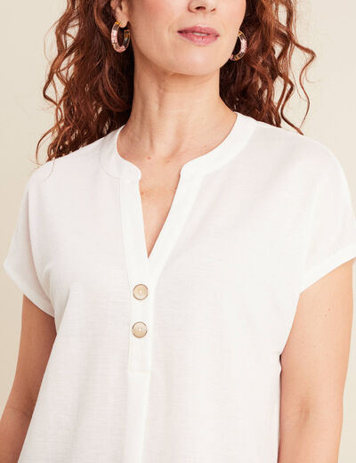 T-shirt manches courtes ecru femme