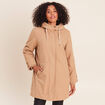 Parka &agrave; capuche taille ajustable taupe femme