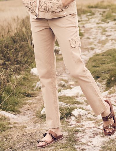Pantalon jogpant 7/8ème sable femme