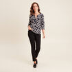 Blouse manches 3/4 noir femme