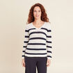 Pull manches longues ajouré ecru femme