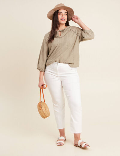 Blouse manches 3/4 vert clair femme
