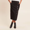 Jupe en maille doubl&eacute;e noir femme