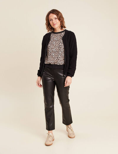T-shirt manches 3/4 beige femme