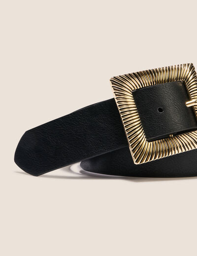 Ceinture large noir femme