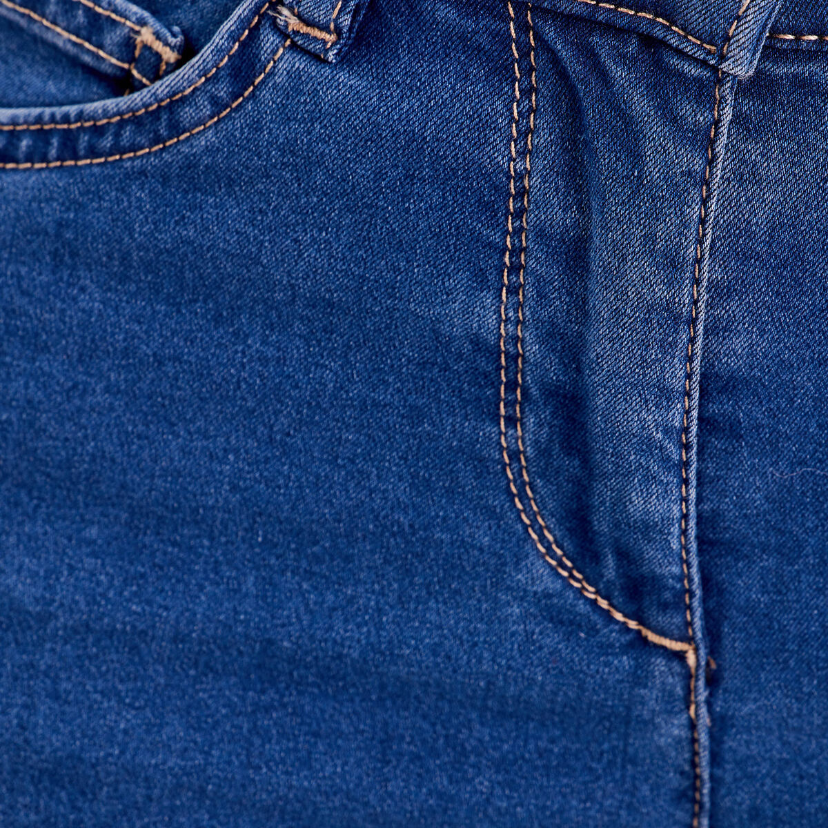 Pantacourt droit taille standard denim double stone femme