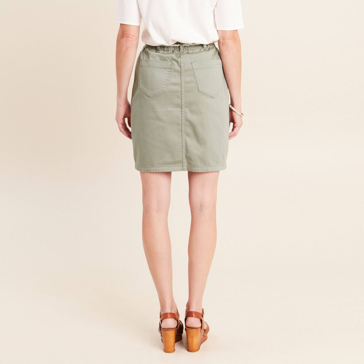 Jupe droite r&eacute;versible gris femme