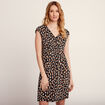 Robe droite col en V noir femme