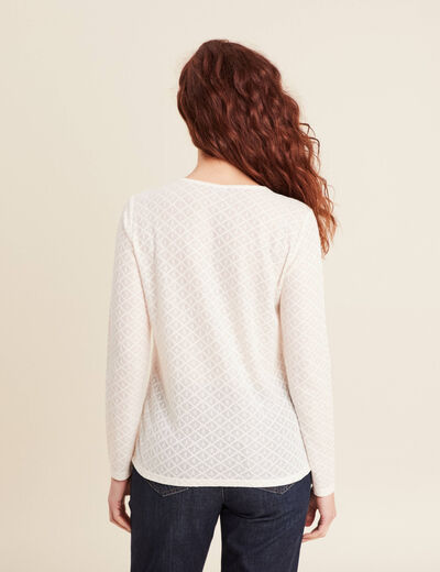 T-shirt manches longues ecru femme