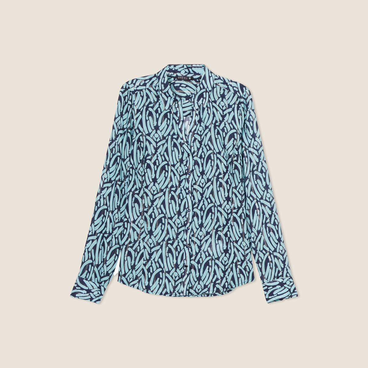 Chemise manches longues bleu ciel femme