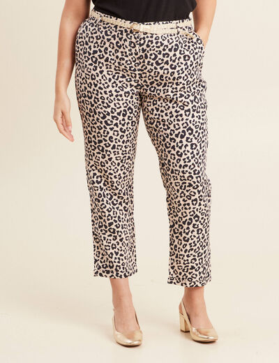 Pantalon à ceinture sable femme