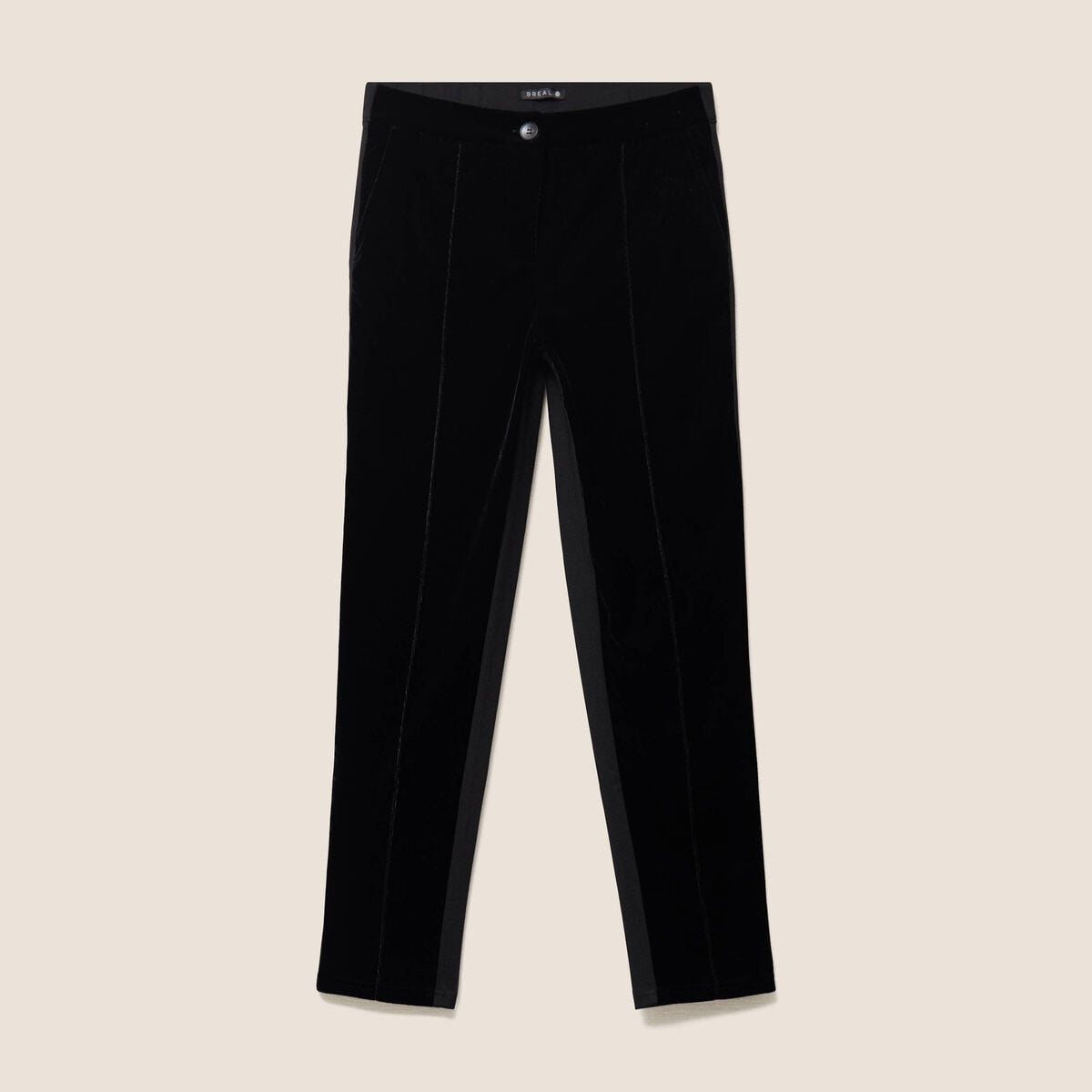 Pantalon droit 7/8&egrave;me taille standard noir femme