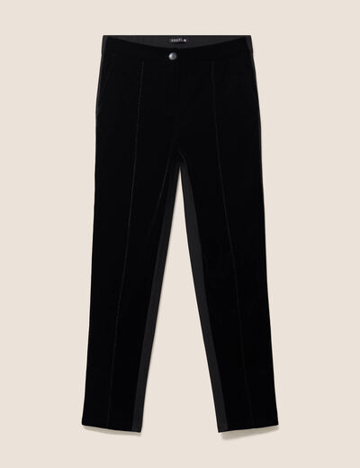 Pantalon droit 7/8&egrave;me taille standard noir femme