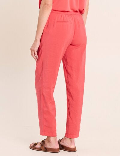 Pantalon chino large 7/8&egrave;me rouge femme