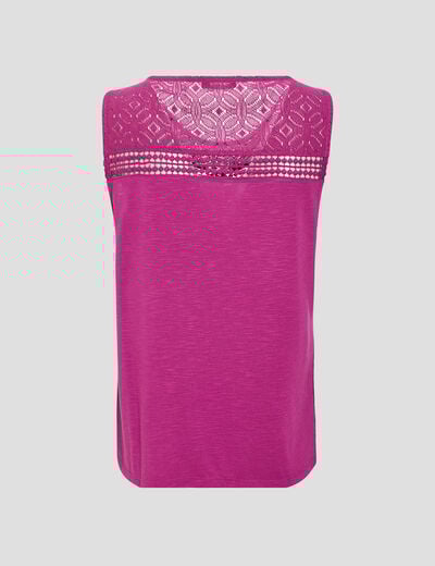 Débardeur bretelles larges violet femme