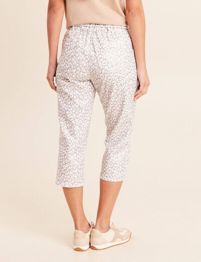 Pantacourt r&eacute;versible boyfriend blanc femme