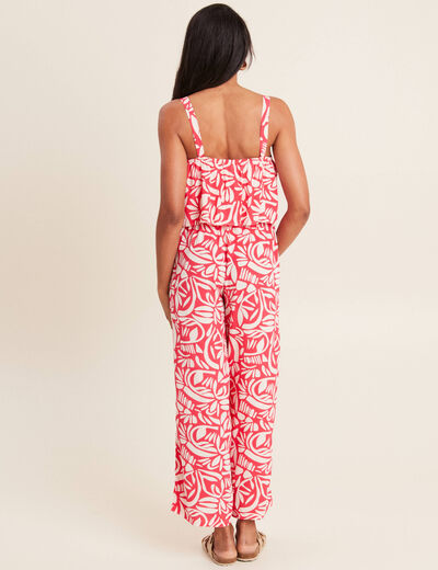 Combinaison pantalon ample rouge femme