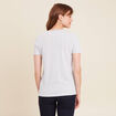 T-shirt manches courtes col en V bleu clair femme