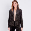 Veste droite velours noir femme