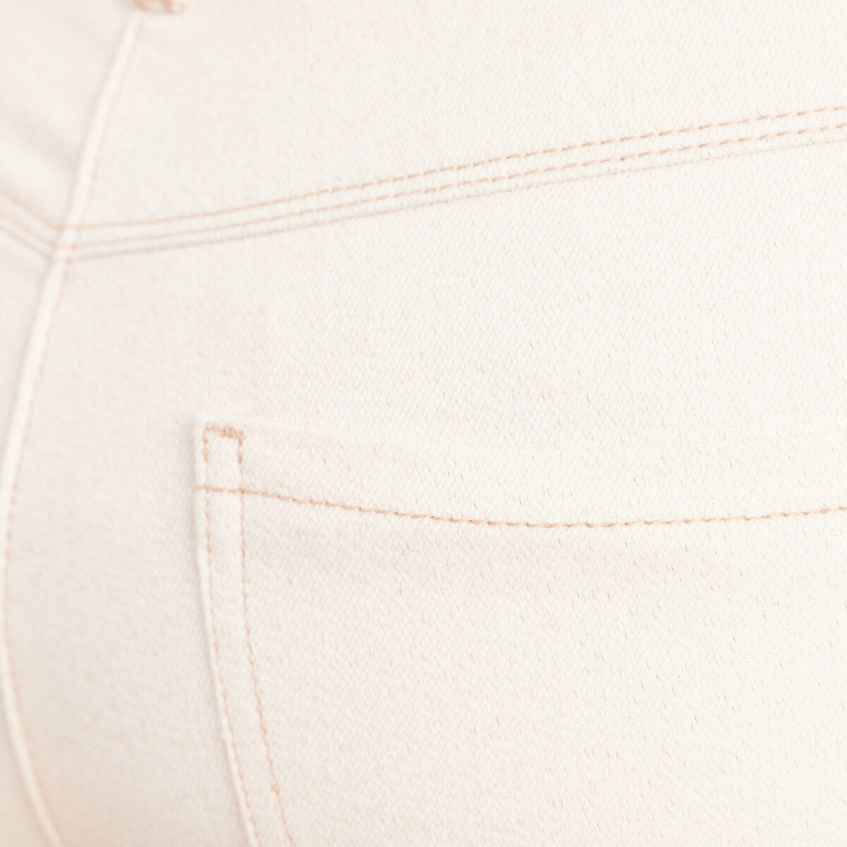 Jean coupe droite taille bascul&eacute;e ecru femme