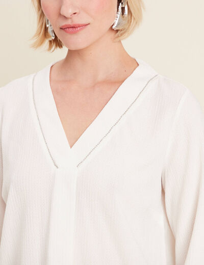 T-shirt manches longues blanc femme