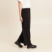 Pantalon large taille haute noir femme