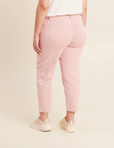 Jean carotte 7/8ème rose pastel femme