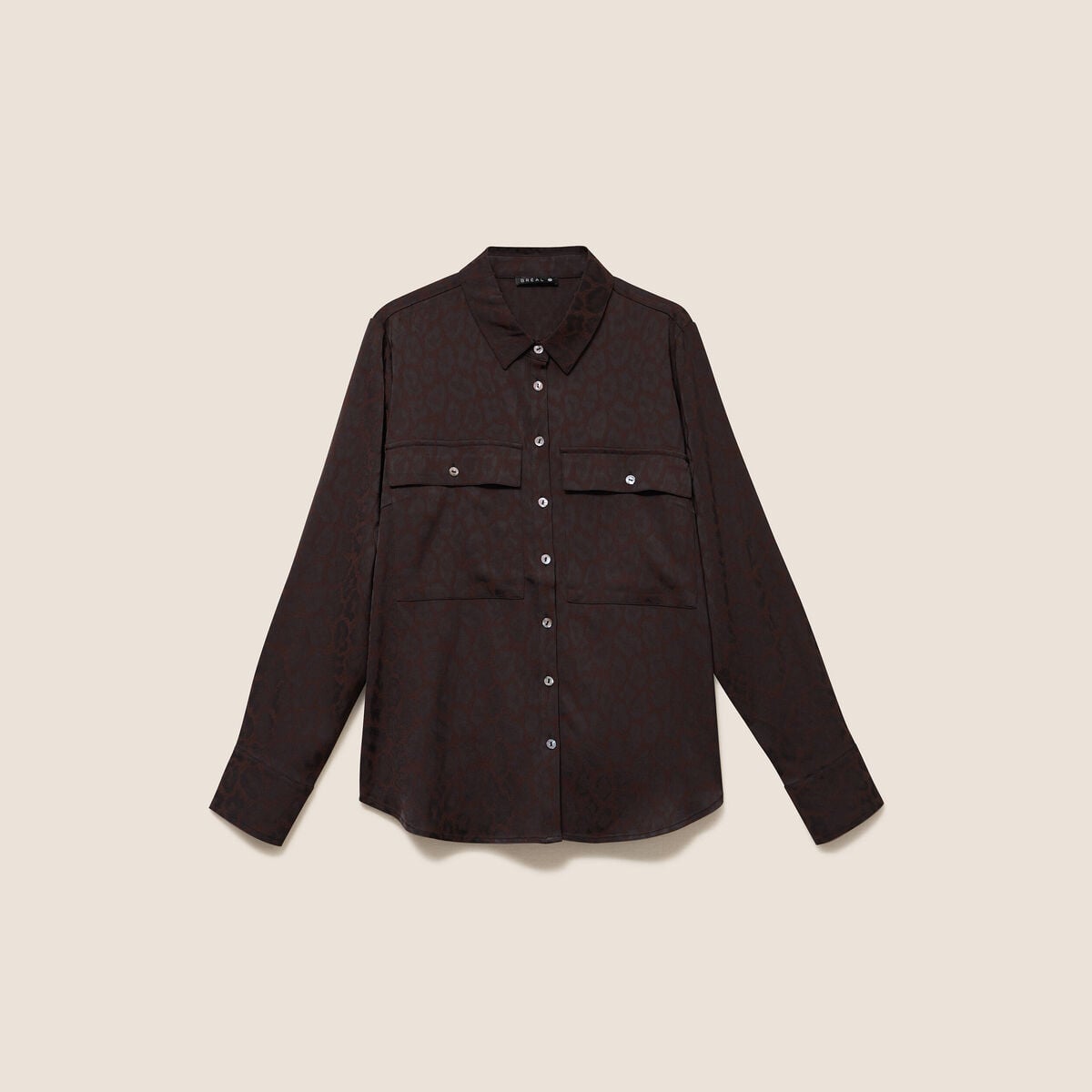 Chemise manches longues marron femme
