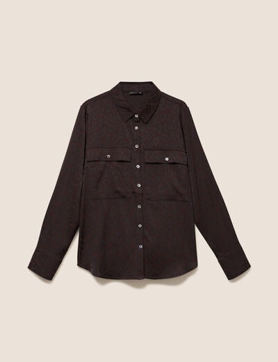 Chemise manches longues marron femme