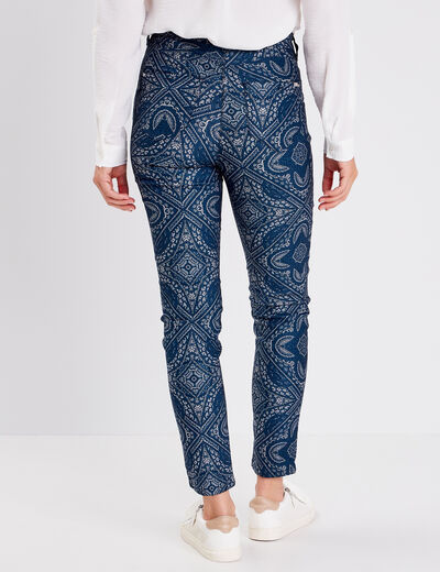 Pantalon ajusté bleu foncé femme