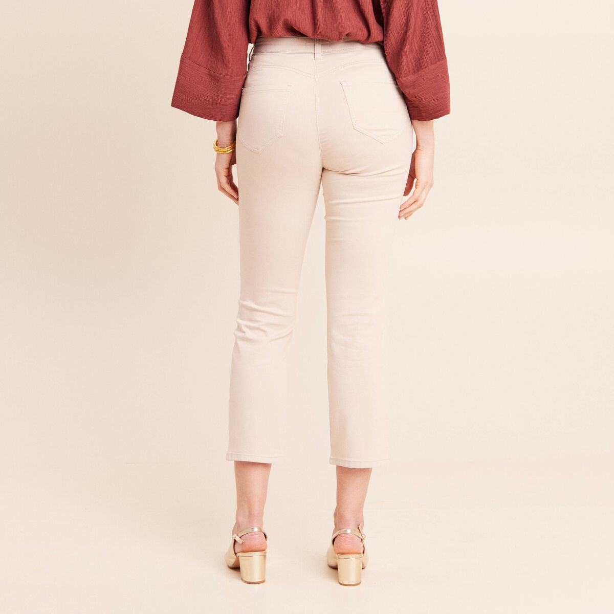 Pantalon magique Le L&eacute;ger coupe droite sable femme