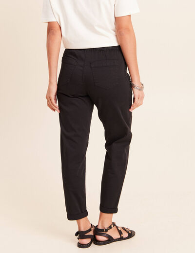 Pantalon coupe mom 7/8&egrave;me noir femme
