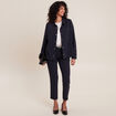Veste cintr&eacute;e boutonn&eacute;e bleu fonc&eacute; femme