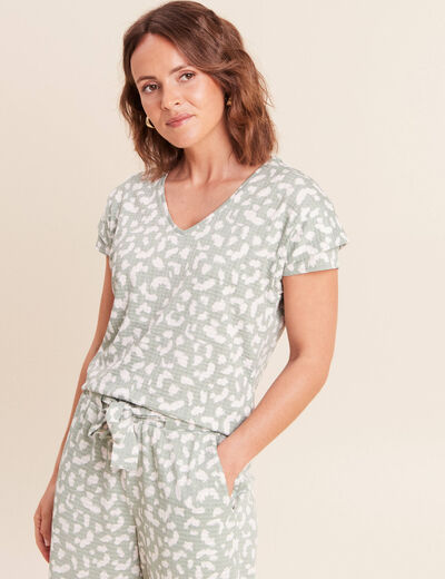 T-shirt manches courtes taupe femme