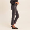 Jean droit 7/8&egrave;me taille bascul&eacute;e denim gris femme