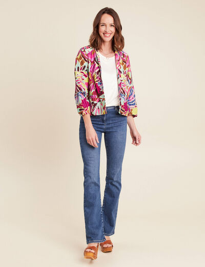 veste courte bas resserré doublée mauve femme