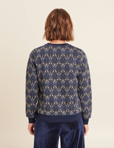 T-shirt manches longues bleu femme