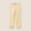 Pantalon flou ceinturé jaune clair femme