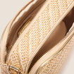 Sac rectangulaire effet tressé couleur or femme